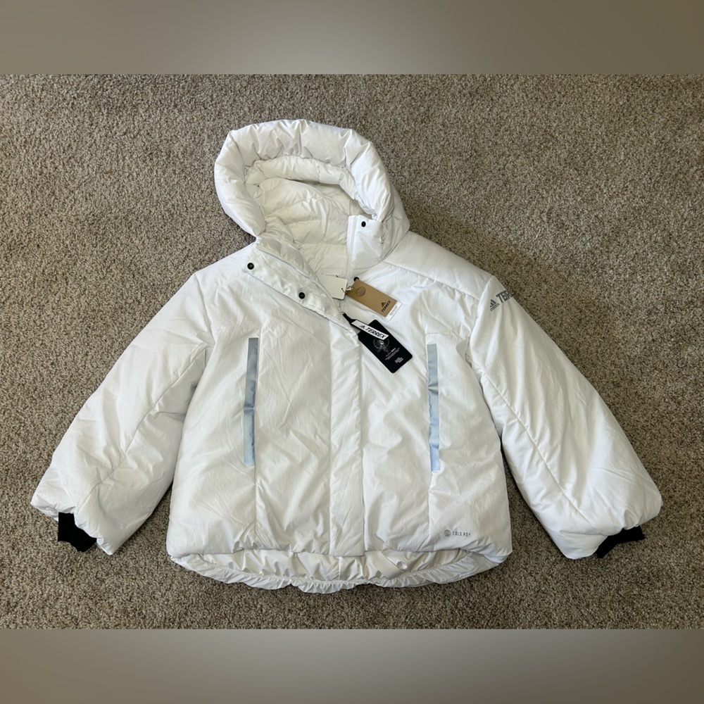 NWT Adidas Terrex My Shelter cold.rdy Jacket Women’s White Puffer Jacket Goose L